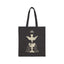 Ace of cups tote bag, cream on black