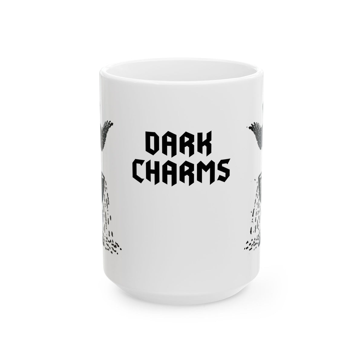 Ace of cups mug, black on white
