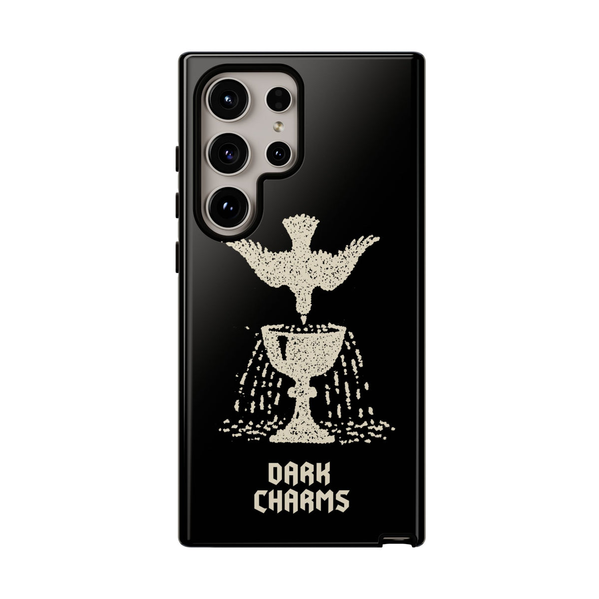 Ace of cups phone case, cream on black