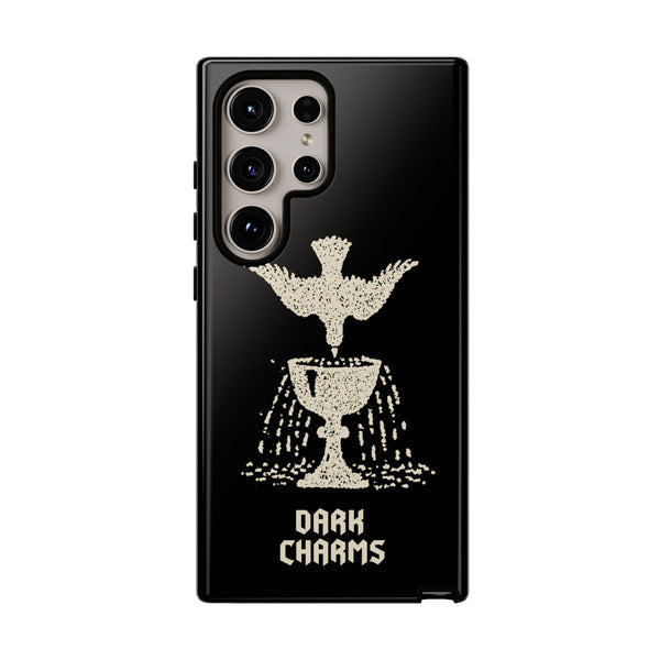 Ace of cups phone case, cream on black