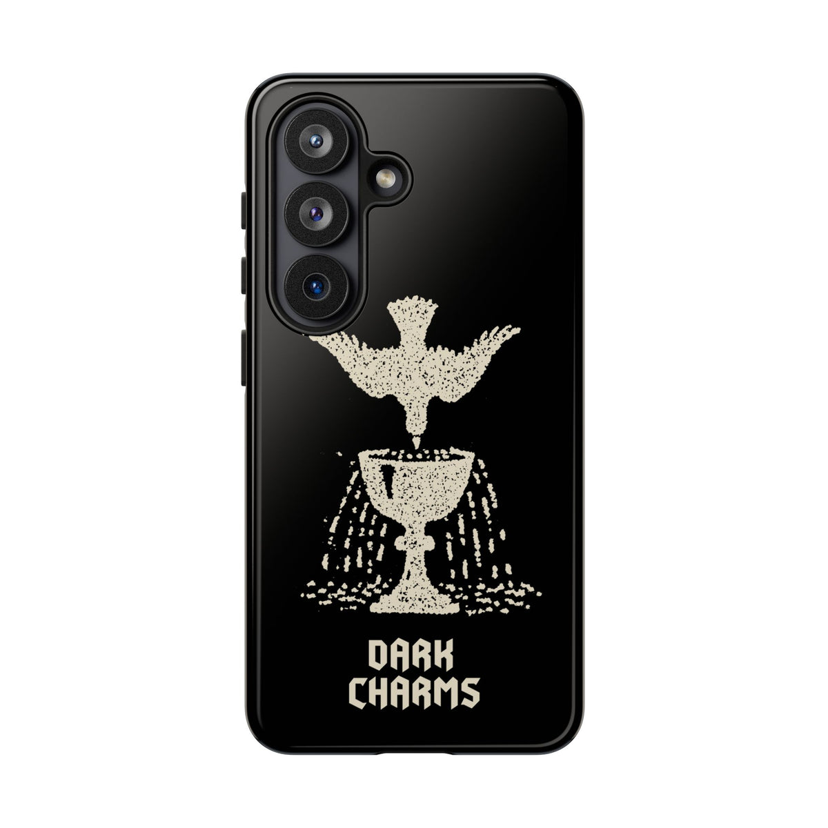 Ace of cups phone case, cream on black