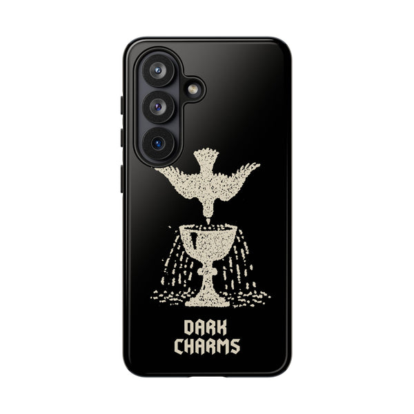 Ace of cups phone case, cream on black