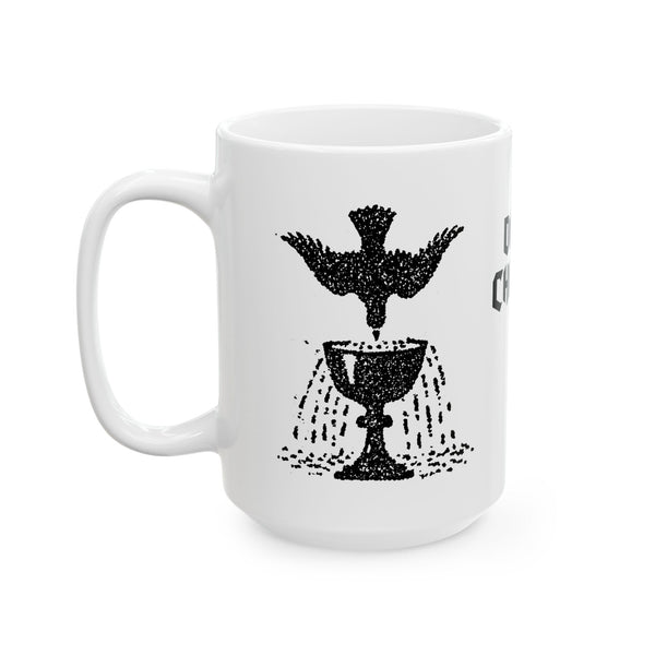 Ace of cups mug, black on white
