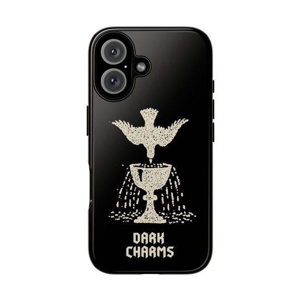 Ace of cups phone case, cream on black