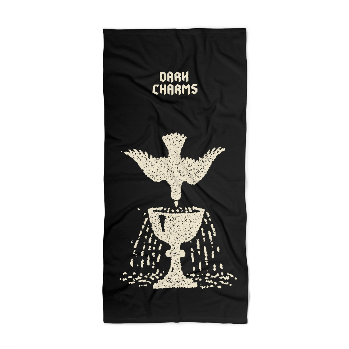 Ace of cups beach towel, black on cream Main image