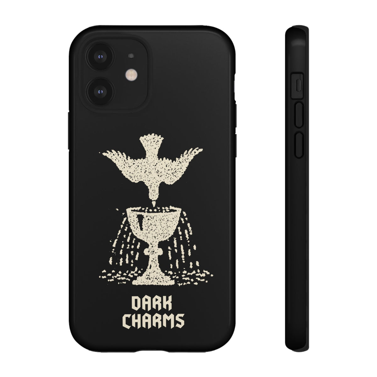 Ace of cups phone case, cream on black