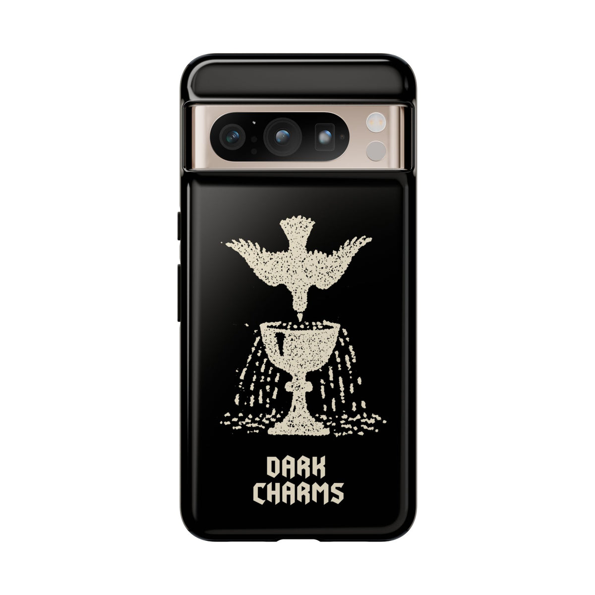 Ace of cups phone case, cream on black