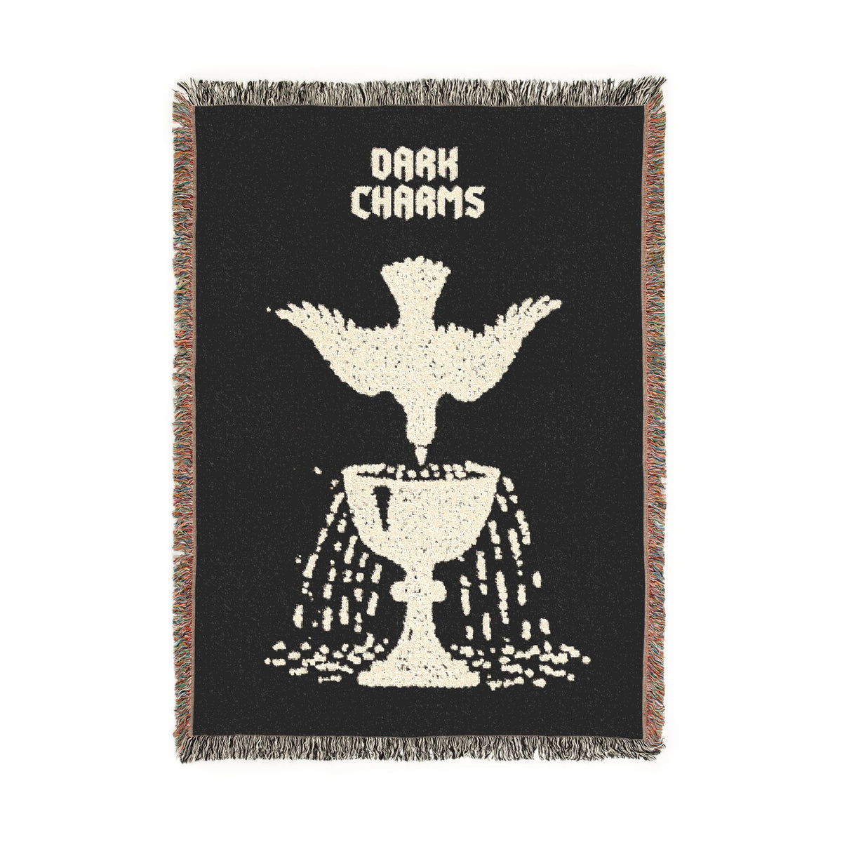 Ace of cups woven blanket, cream on black Main image