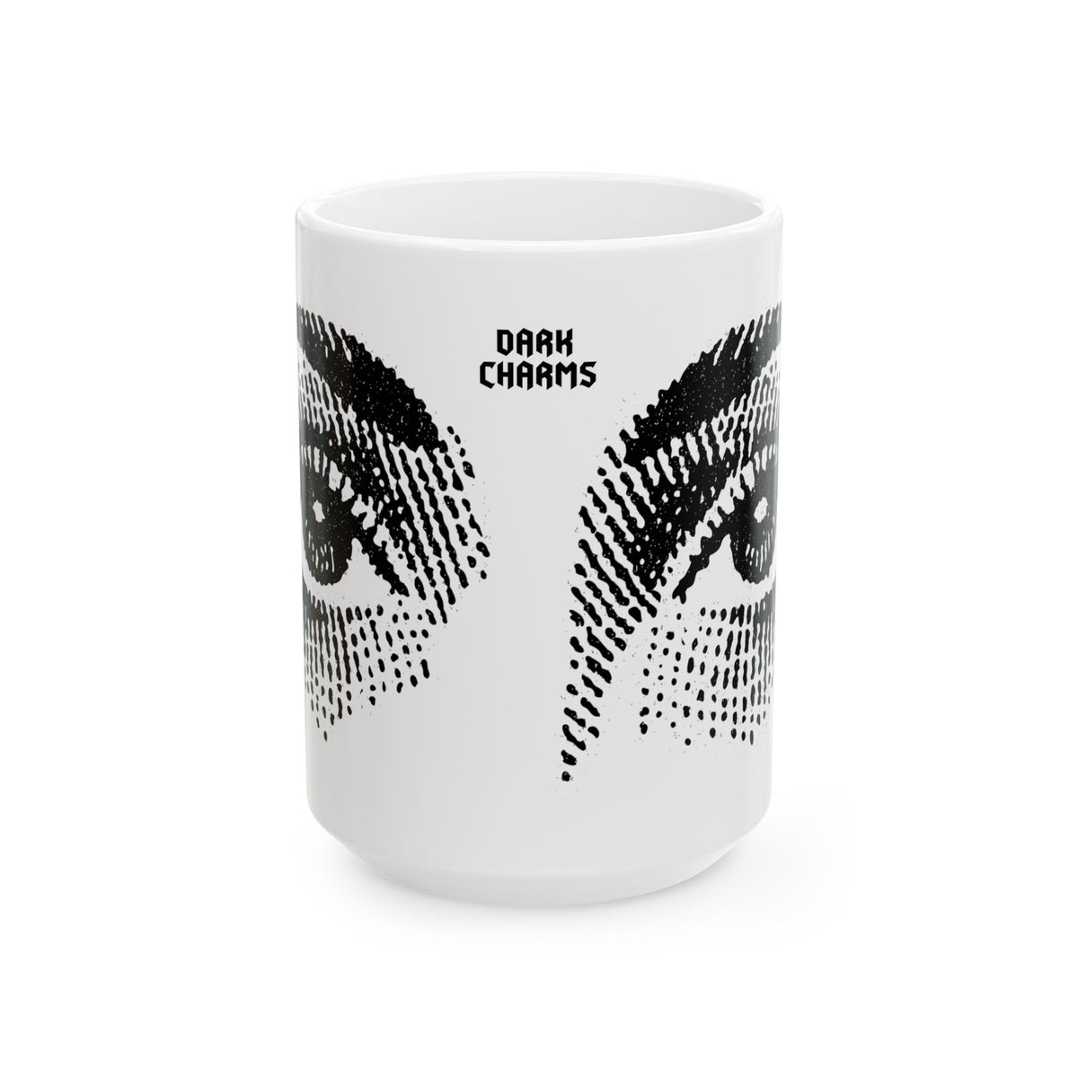 Eyes of longing mug, black on white