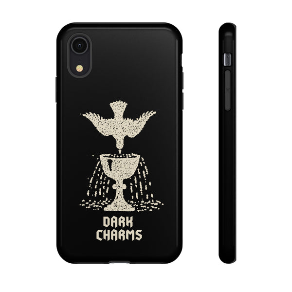 Ace of cups phone case, cream on black