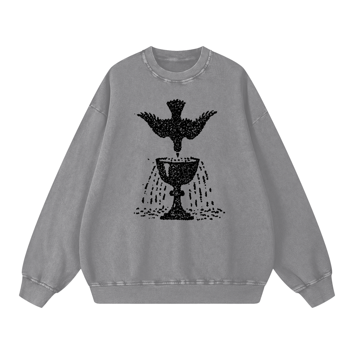 Ace of cups sweatshirt, black, snow washed