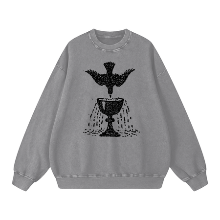 Ace of cups sweatshirt, black, snow washed