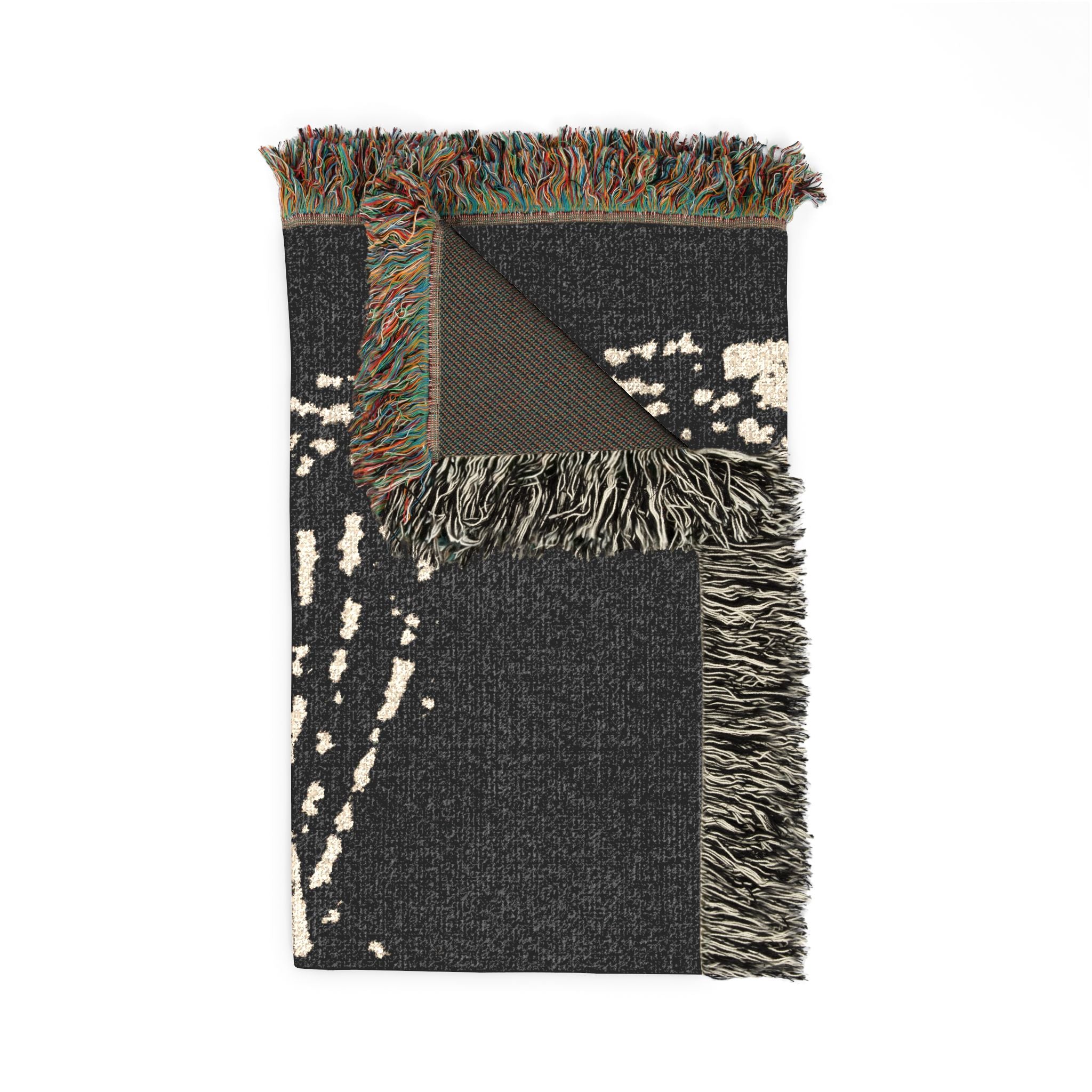 Ace of cups woven blanket, cream on black Secondary image