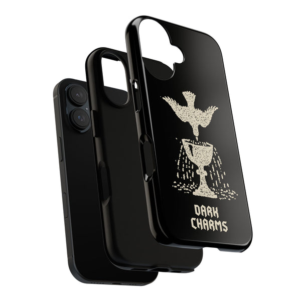 Ace of cups phone case, cream on black