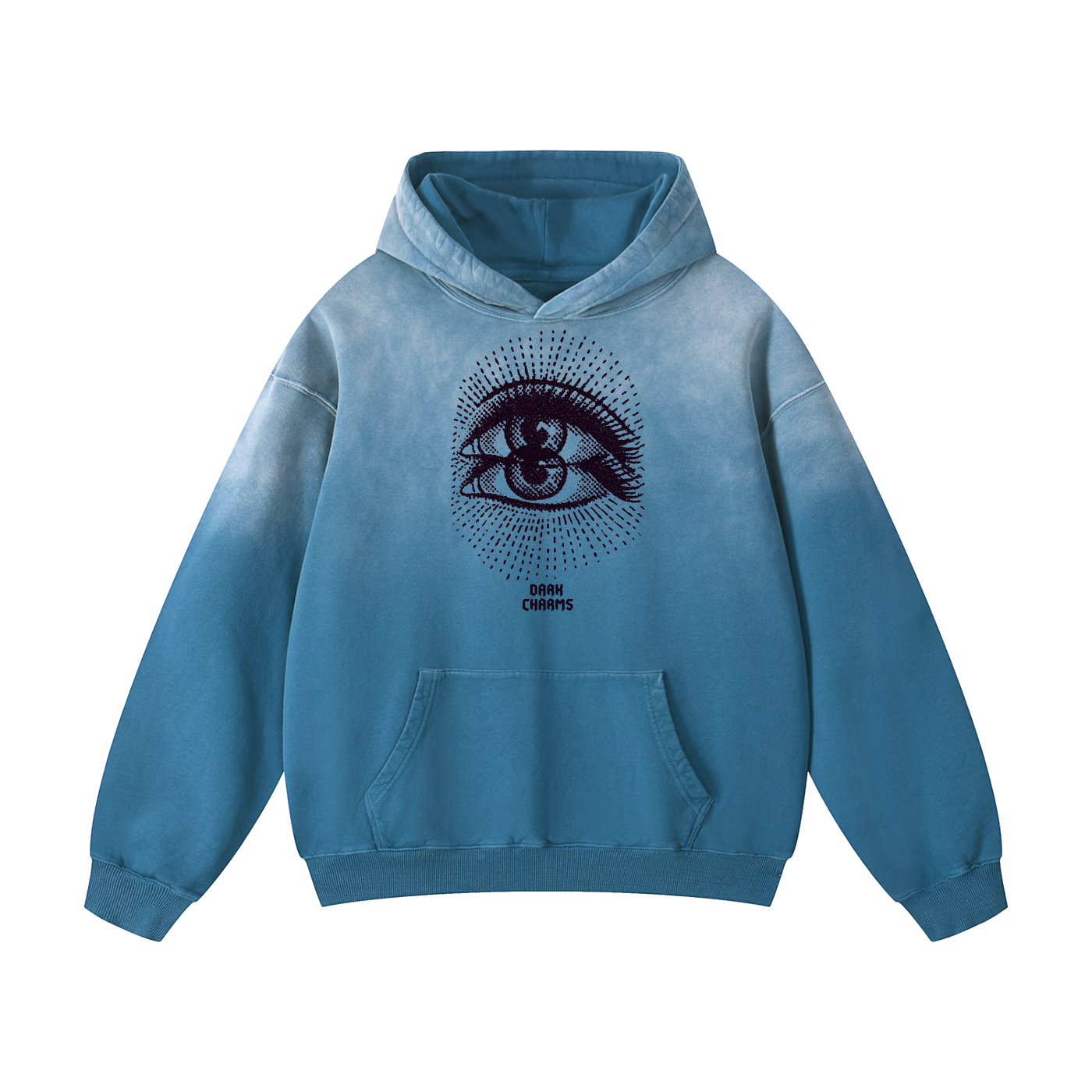 Mirror eye sun faded oversized hoodie