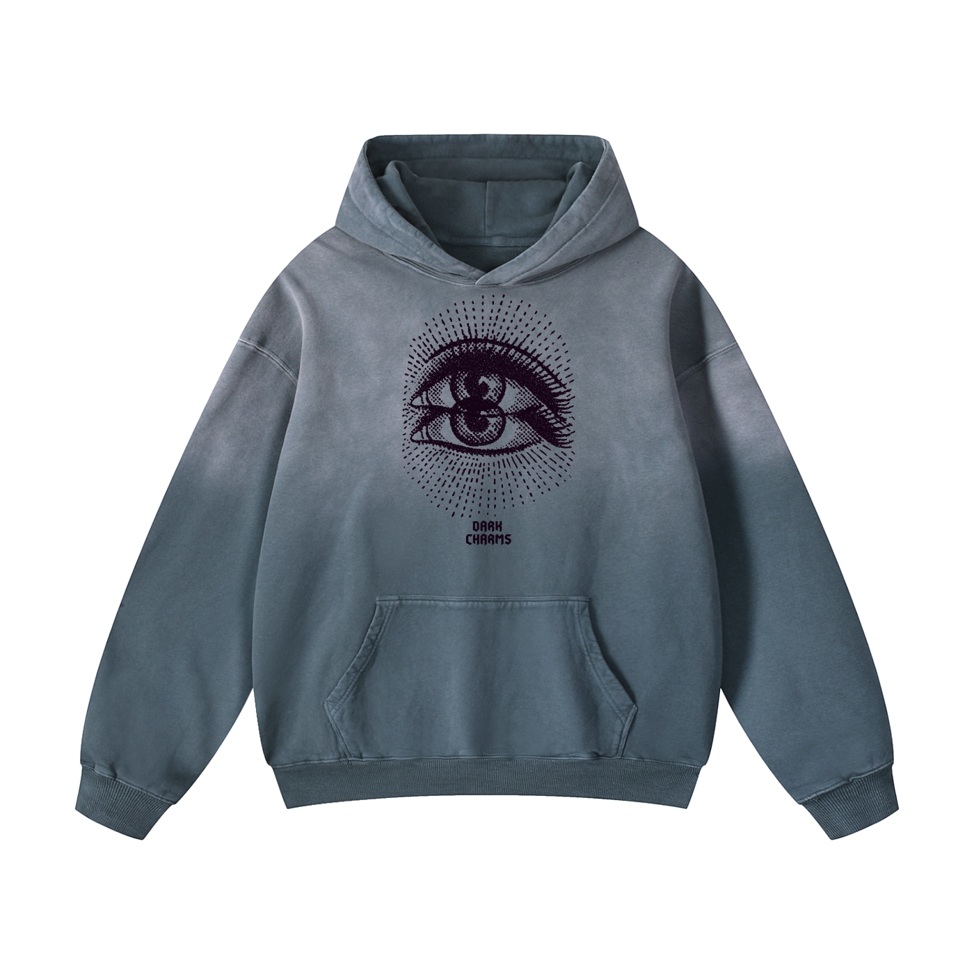 Mirror eye sun faded oversized hoodie