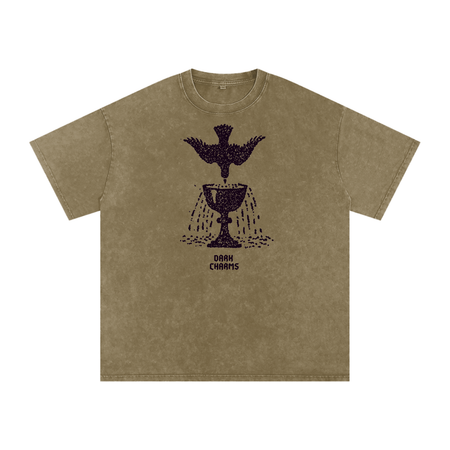 Ace of cups oversized tee, dark purple print