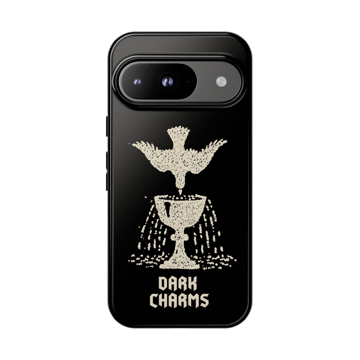 Ace of cups phone case, cream on black