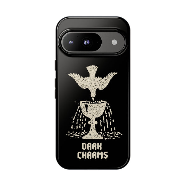 Ace of cups phone case, cream on black