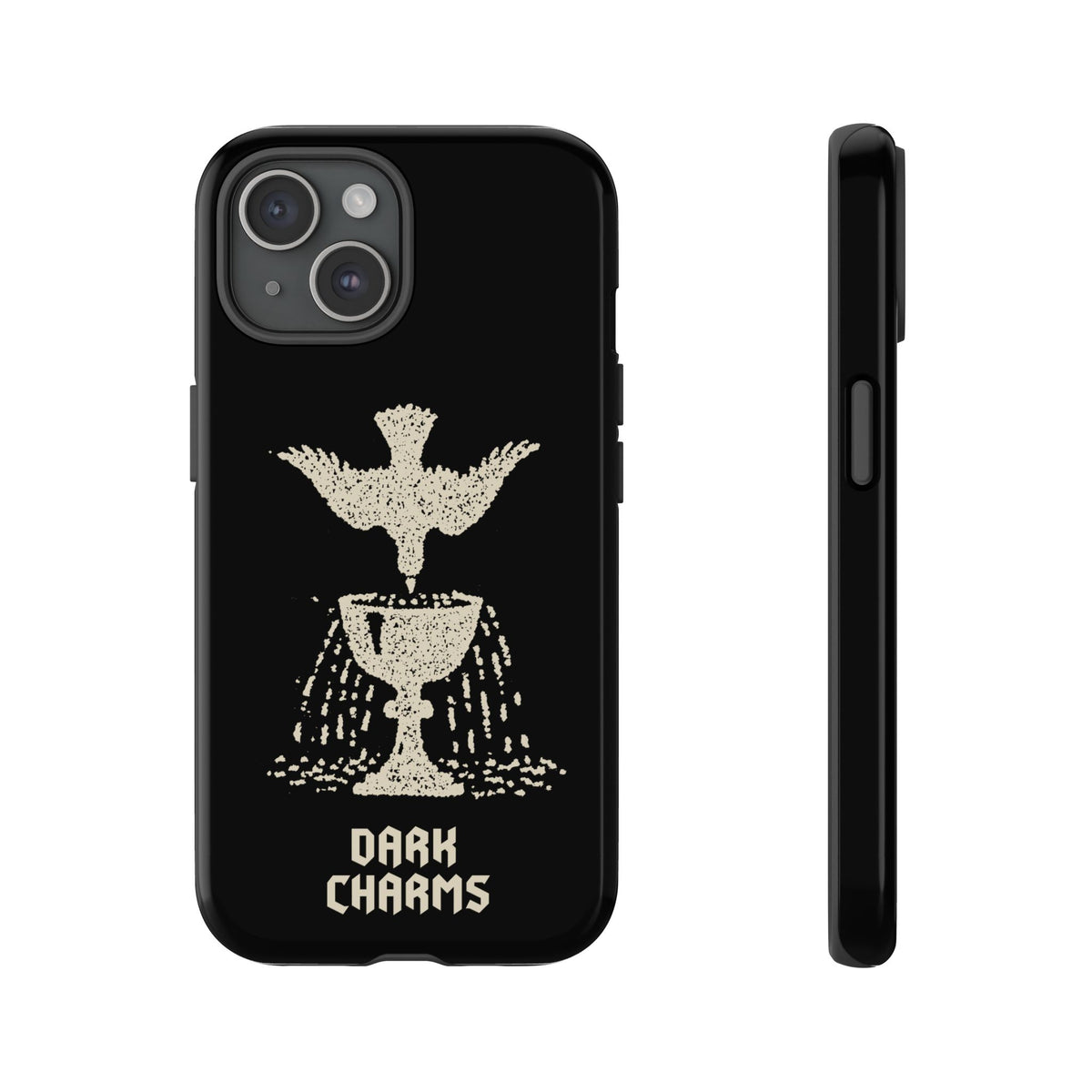 Ace of cups phone case, cream on black