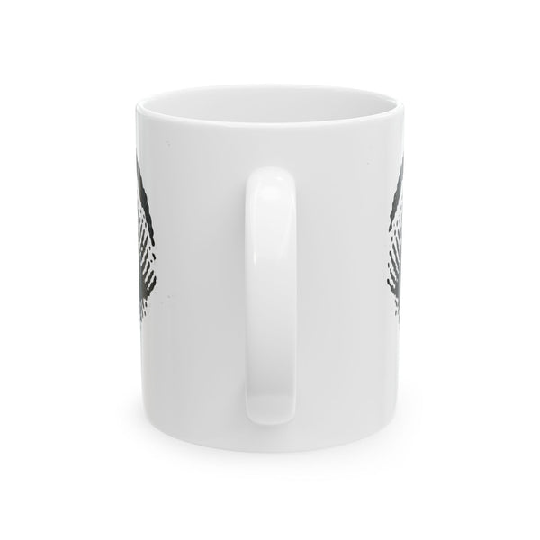 Eyes of longing mug, black on white