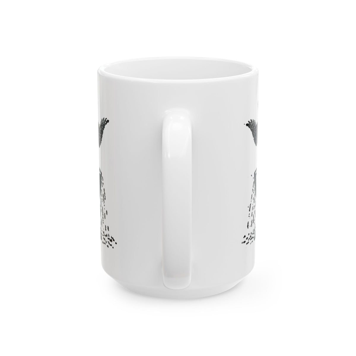 Ace of cups mug, black on white