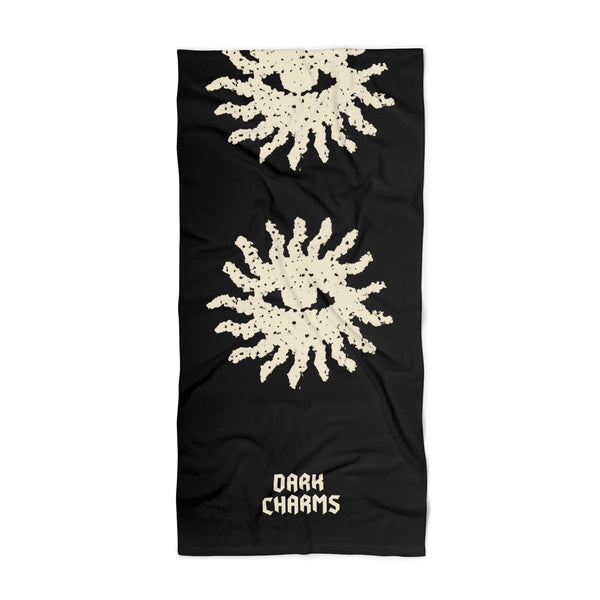 Sun eye beach towel, black