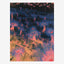 Original underwater painting, red anemones in seagrass under blue-black shallow water