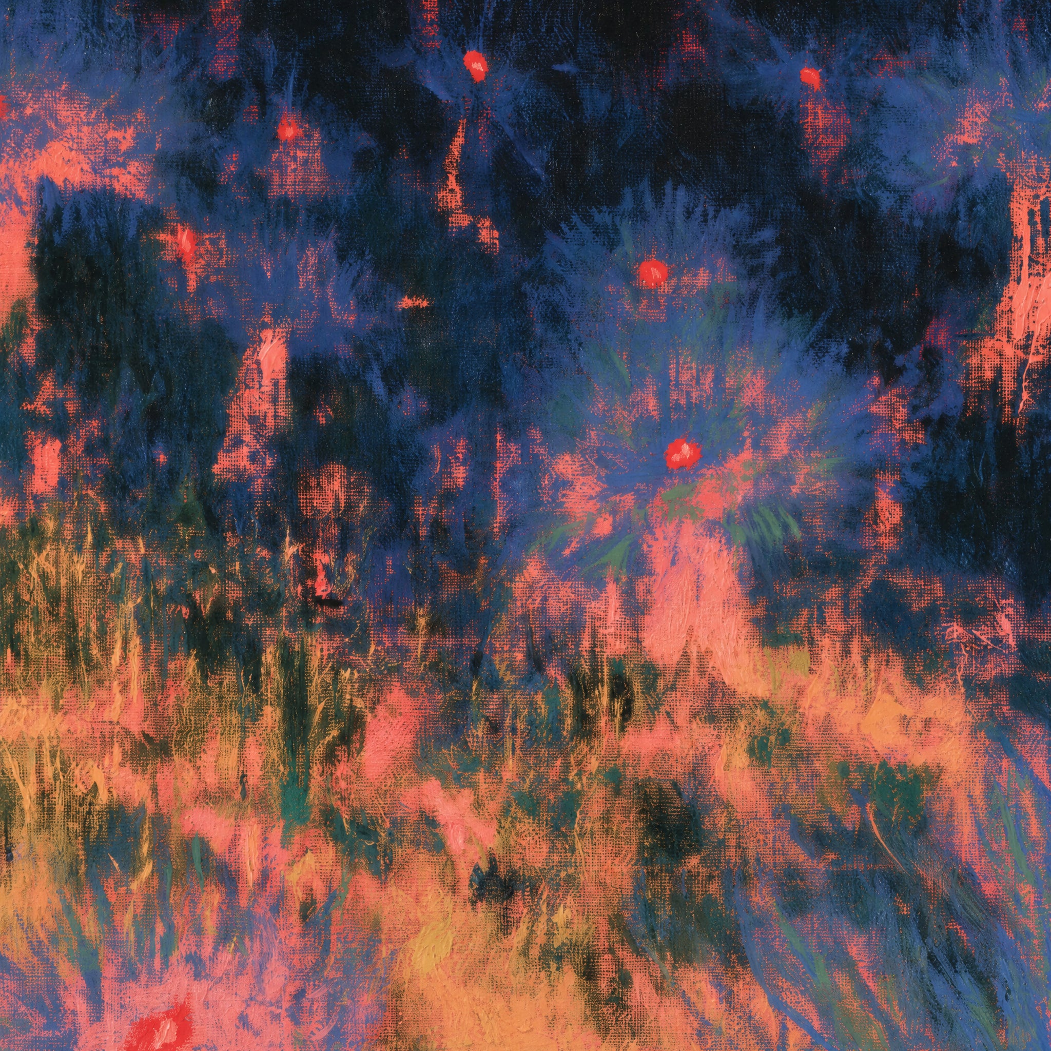 Close detail of the brushwork and paint texture on A naked barbaric race