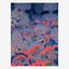 Original coral reef painting, neon soft corals stacked branch on branch in deep blue water