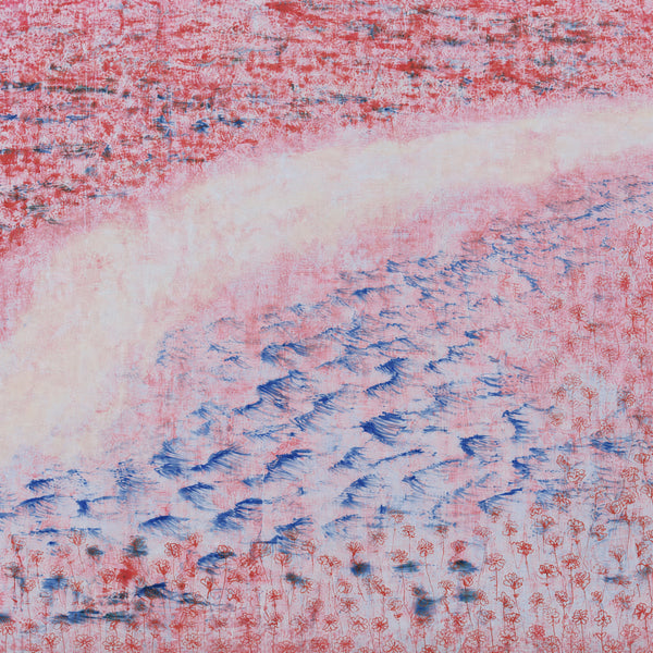 Close detail of the brushwork and paint texture on Doubt and danger past