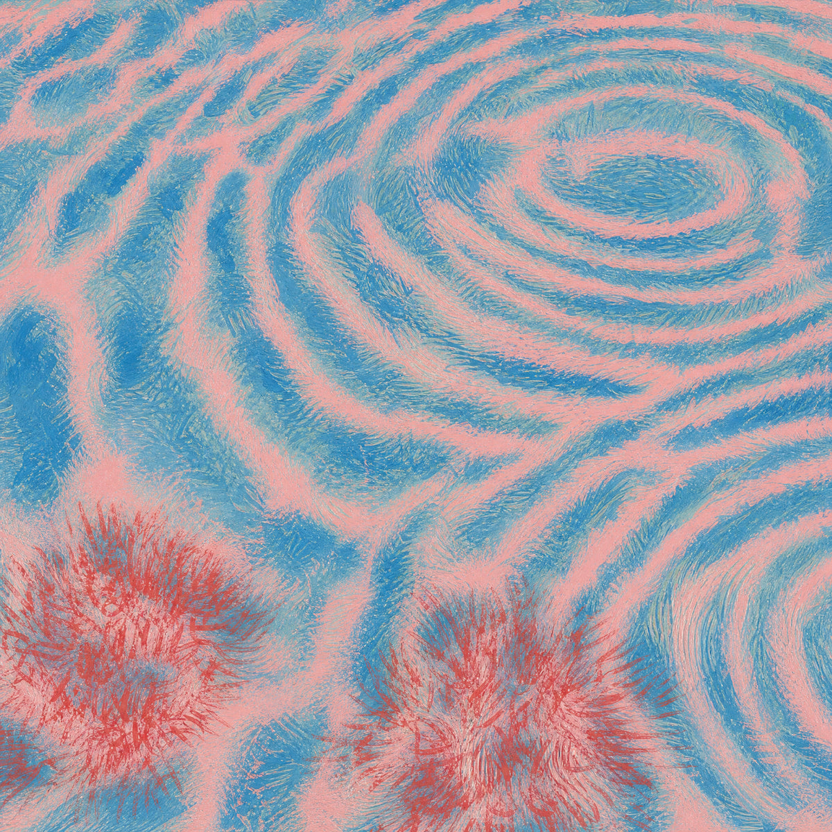 Close detail of the brushwork and paint texture on I'm quite shallow actually