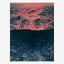 Original ocean seascape painting, two swimmers in coral light above deep dark water
