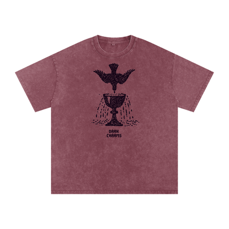 Ace of cups oversized tee, dark purple print