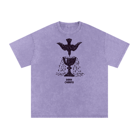 Ace of cups oversized tee, dark purple print