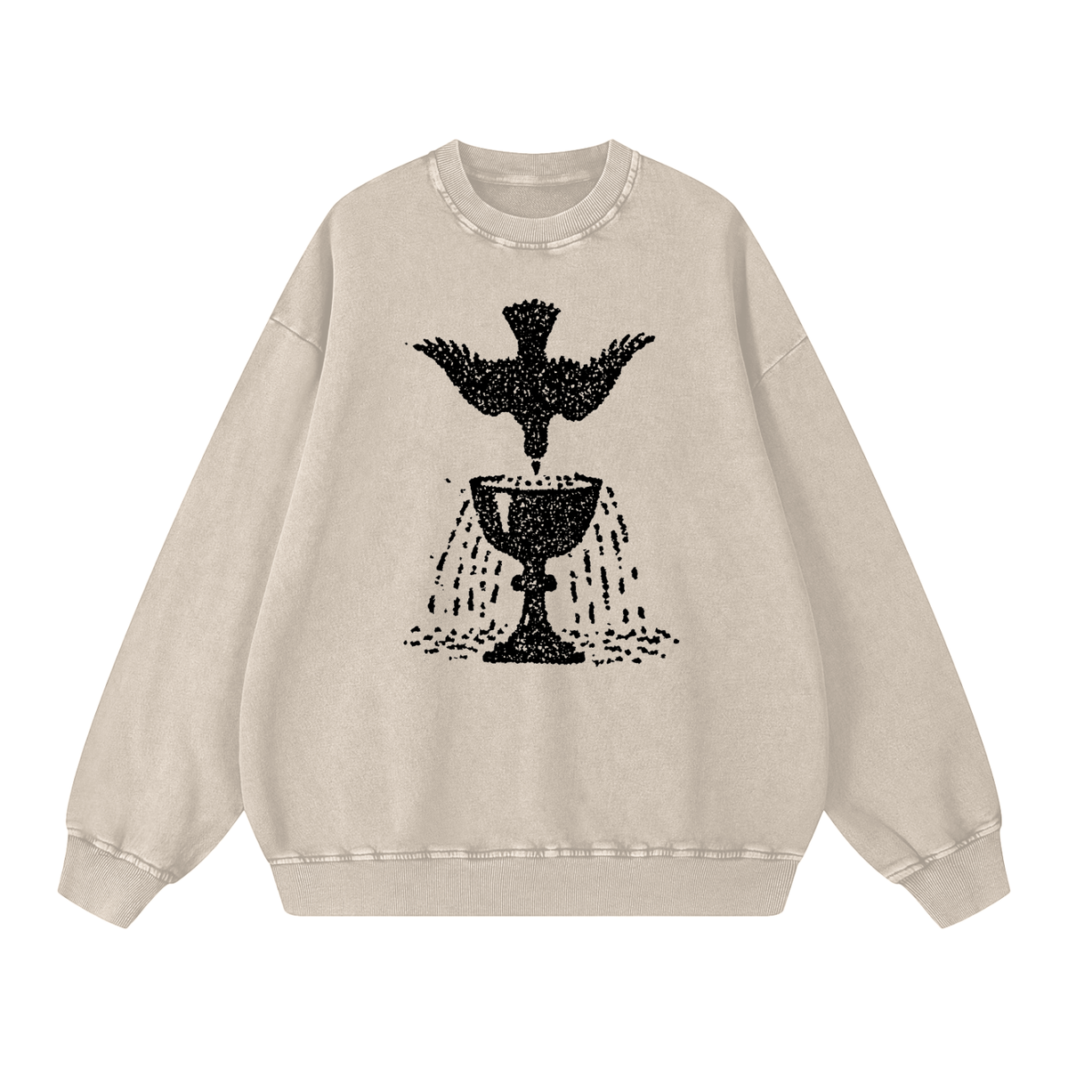 Ace of cups sweatshirt, black, snow washed